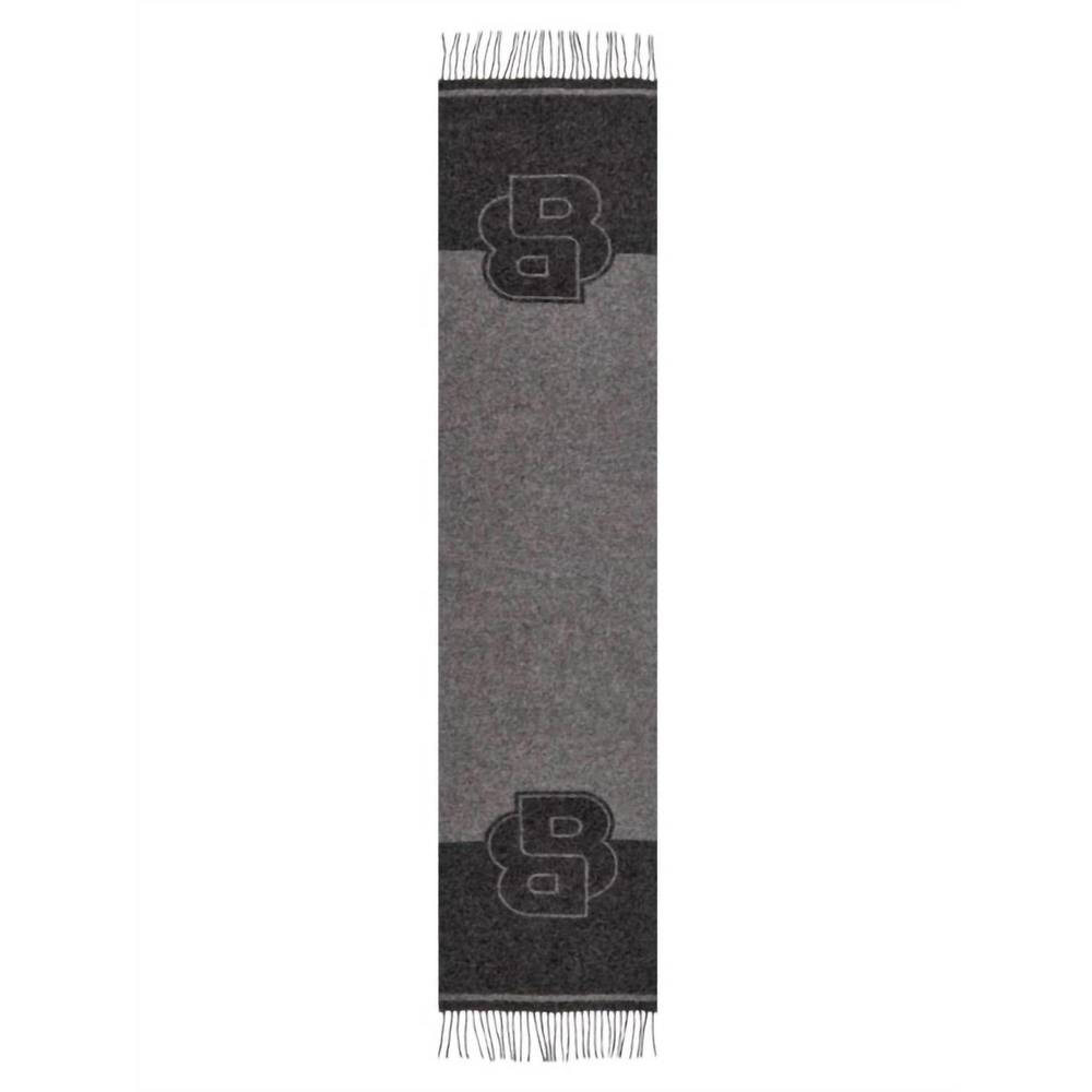 NEW HUGO BOSS men's rikard scarf in medium grey